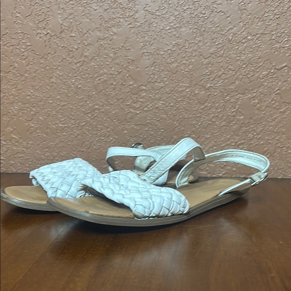 Steve Madden White Woven Sandals